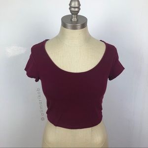 Basic Maroon Crop Top